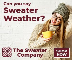 Digital ad of woman in sweater